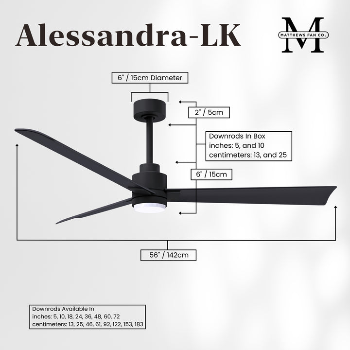 Matthews Fan Company Alessandra - 56" Outdoor, Wet-Rated Ceiling Fan