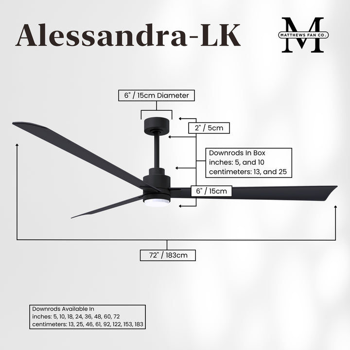 Matthews Fan Company Alessandra - 72" Outdoor Ceiling Fan