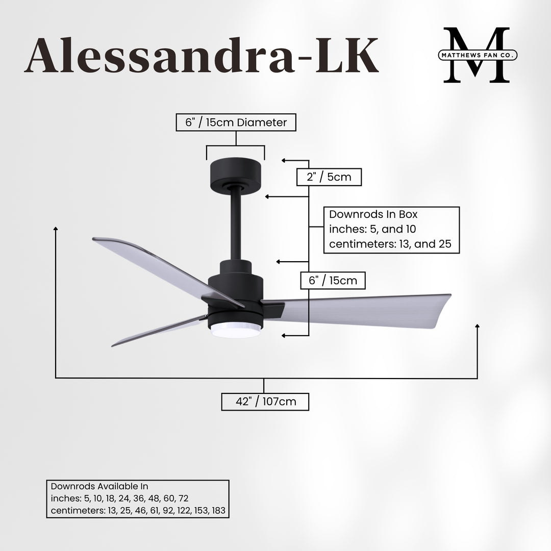 Matthews Fan Company Alessandra - 42" Outdoor, Wet-Rated Ceiling Fan