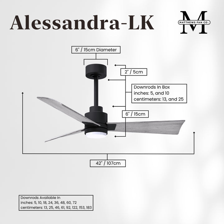 Matthews Fan Company Alessandra - 42" Outdoor, Wet-Rated Ceiling Fan