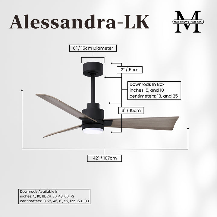 Matthews Fan Company Alessandra - 42" Outdoor, Wet-Rated Ceiling Fan