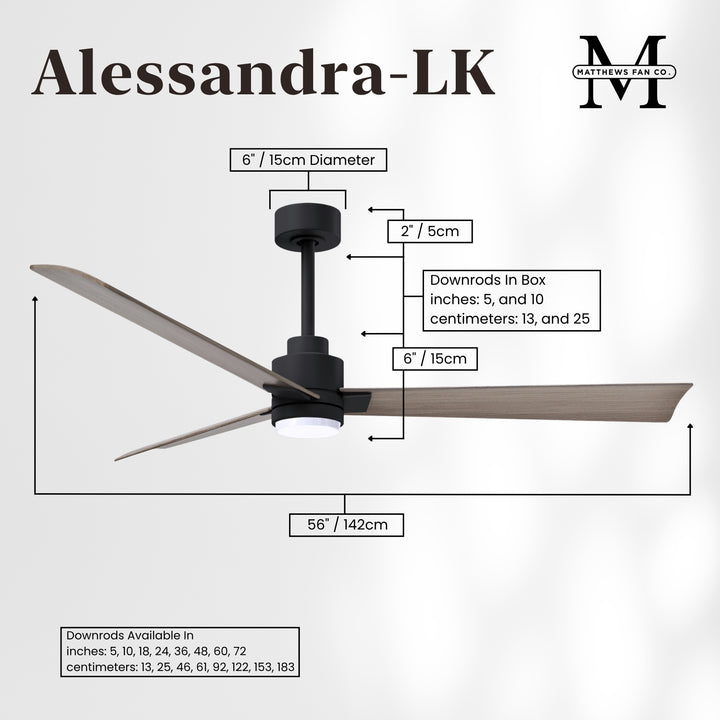 Matthews Fan Company Alessandra - 56" Outdoor, Wet-Rated Ceiling Fan