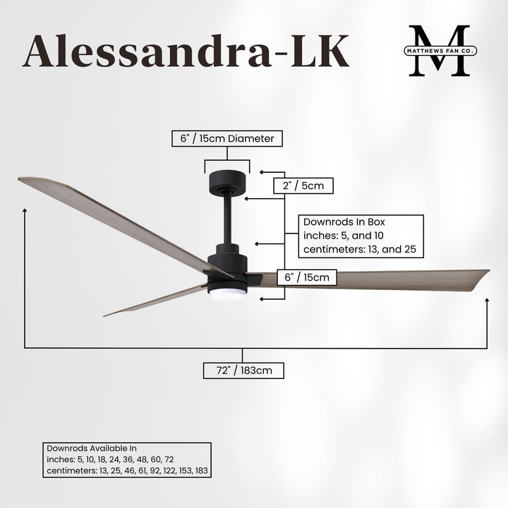 Matthews Fan Company Alessandra - 72" Outdoor Ceiling Fan