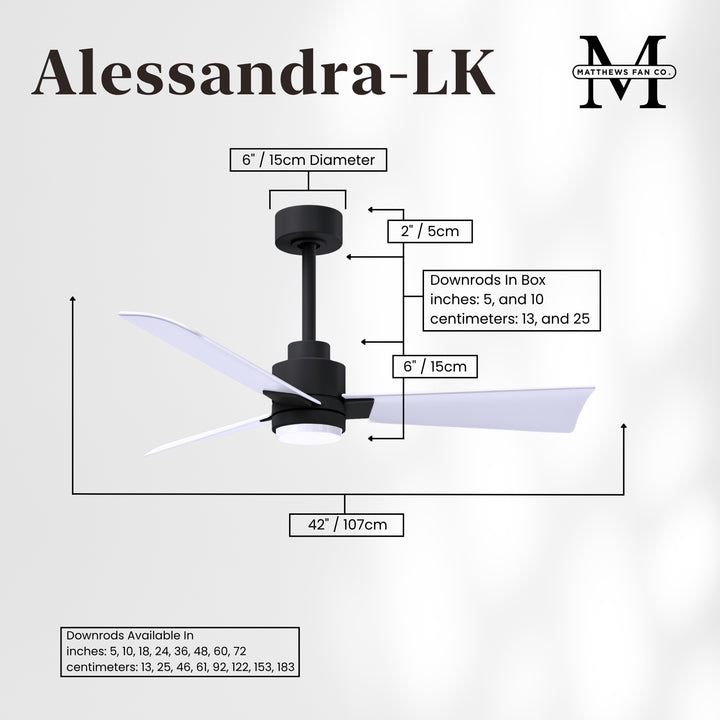 Matthews Fan Company Alessandra - 42" Outdoor, Wet-Rated Ceiling Fan