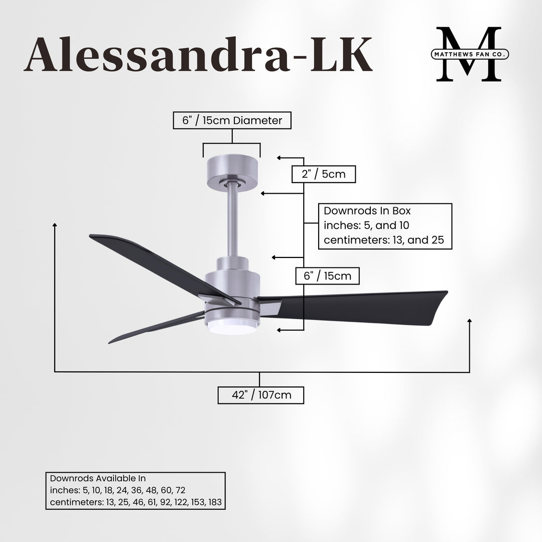 Matthews Fan Company Alessandra - 42" Outdoor, Wet-Rated Ceiling Fan