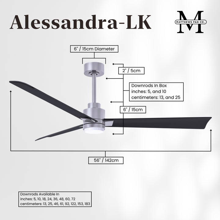 Matthews Fan Company Alessandra - 56" Outdoor, Wet-Rated Ceiling Fan