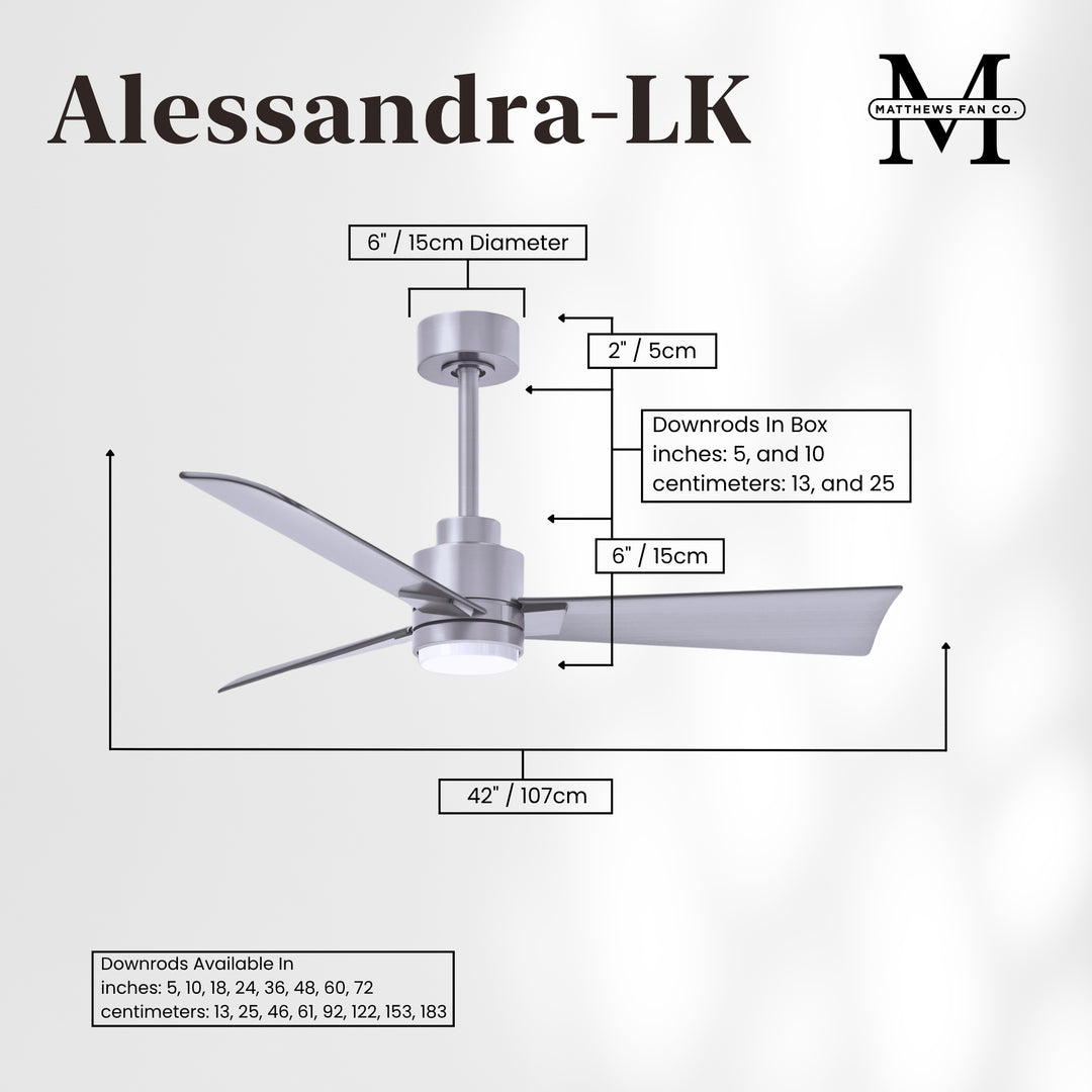 Matthews Fan Company Alessandra - 42" Outdoor, Wet-Rated Ceiling Fan