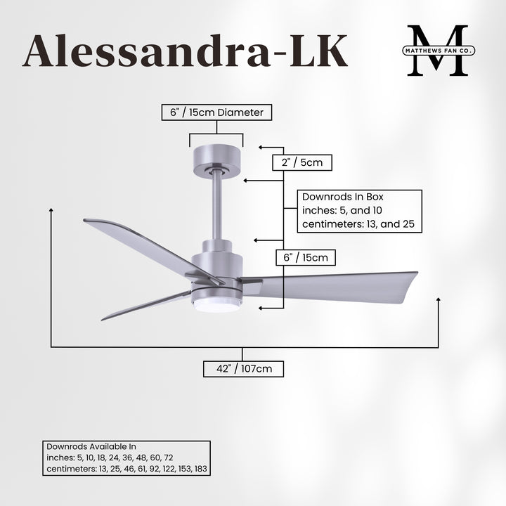 Matthews Fan Company Alessandra - 42" Outdoor, Wet-Rated Ceiling Fan