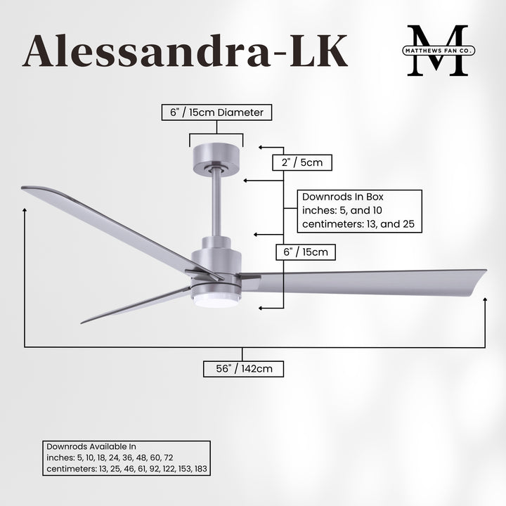 Matthews Fan Company Alessandra - 56" Outdoor, Wet-Rated Ceiling Fan