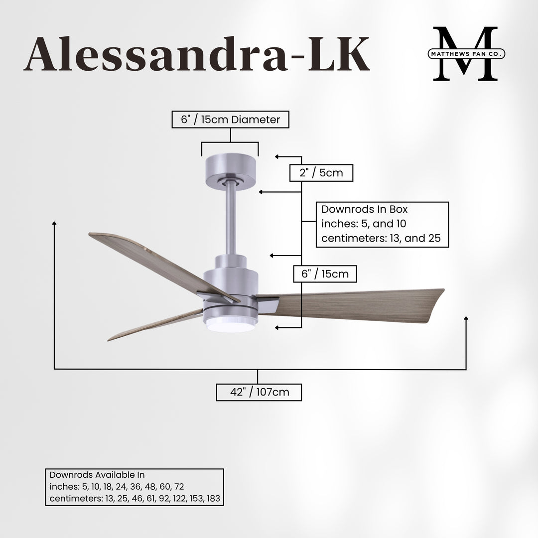 Matthews Fan Company Alessandra - 42" Outdoor, Wet-Rated Ceiling Fan