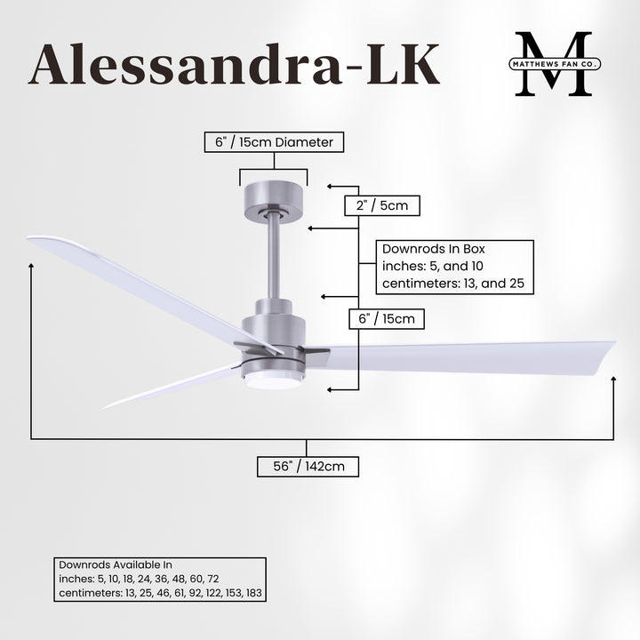 Matthews Fan Company Alessandra - 56" Outdoor, Wet-Rated Ceiling Fan
