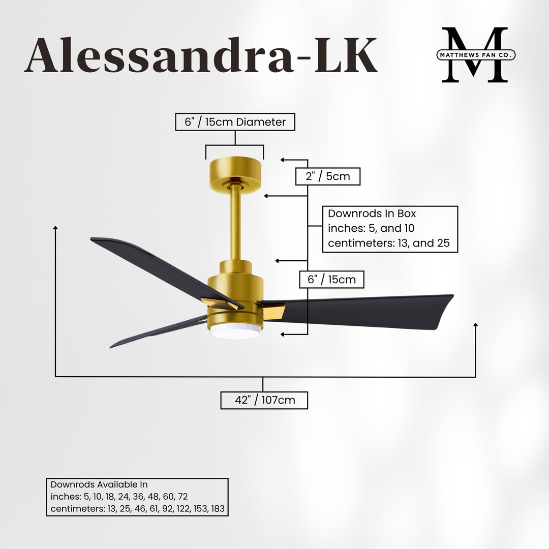 Matthews Fan Company Alessandra - 42" Outdoor, Wet-Rated Ceiling Fan