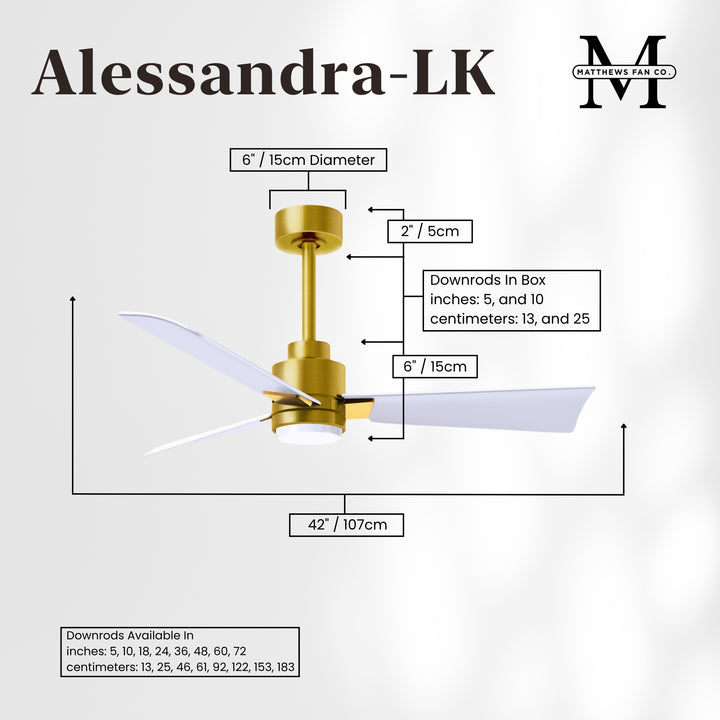 Matthews Fan Company Alessandra - 42" Outdoor, Wet-Rated Ceiling Fan