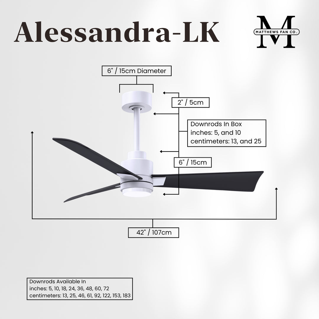 Matthews Fan Company Alessandra - 42" Outdoor, Wet-Rated Ceiling Fan