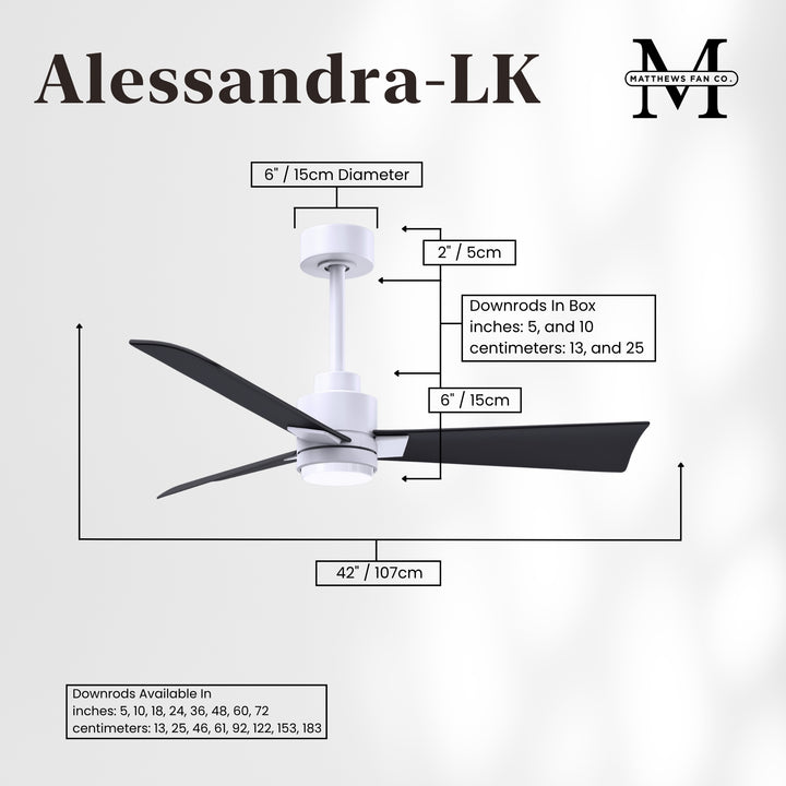 Matthews Fan Company Alessandra - 42" Outdoor, Wet-Rated Ceiling Fan
