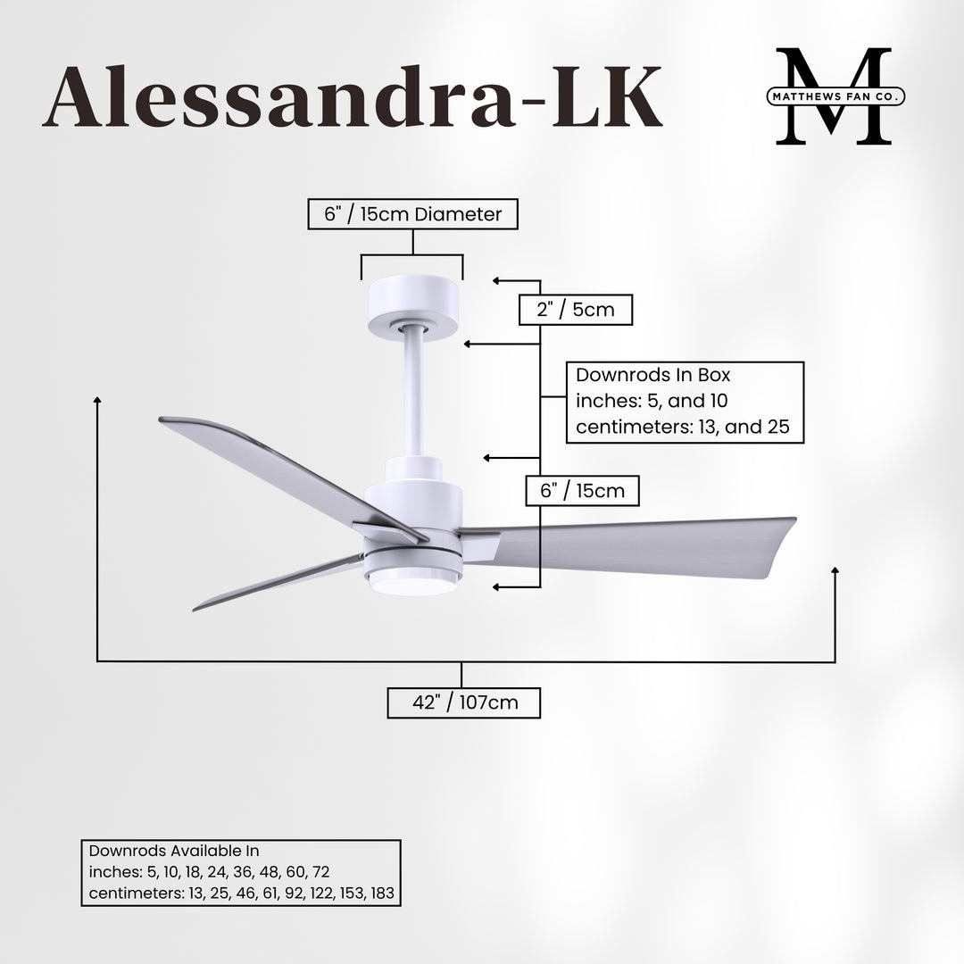 Matthews Fan Company Alessandra - 42" Outdoor, Wet-Rated Ceiling Fan