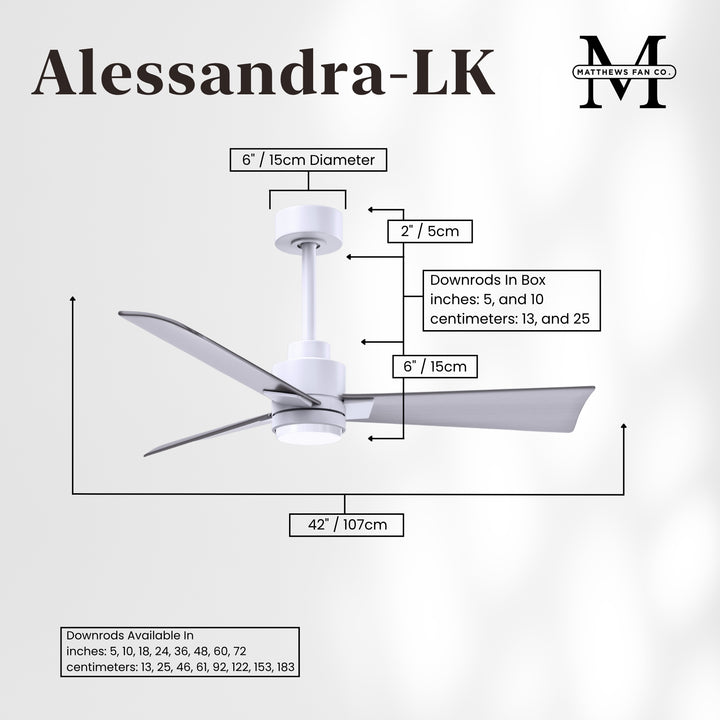 Matthews Fan Company Alessandra - 42" Outdoor, Wet-Rated Ceiling Fan