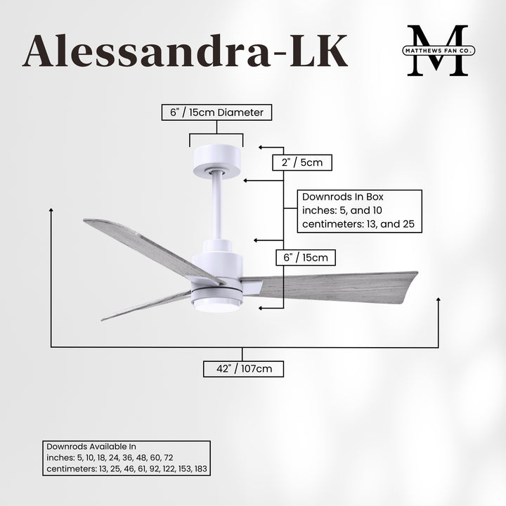 Matthews Fan Company Alessandra - 42" Outdoor, Wet-Rated Ceiling Fan