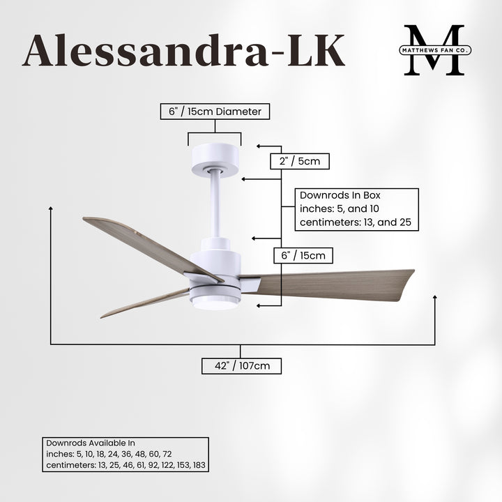 Matthews Fan Company Alessandra - 42" Outdoor, Wet-Rated Ceiling Fan