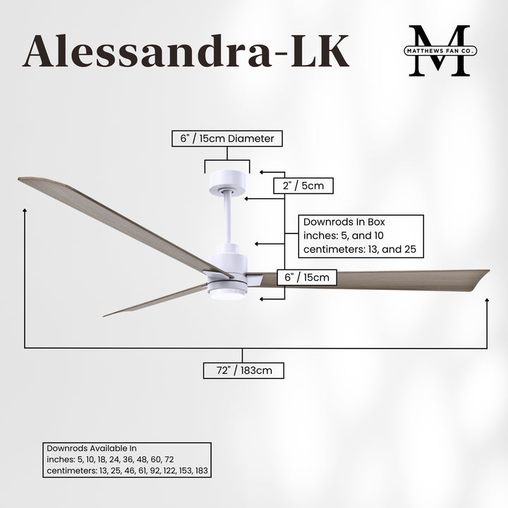 Matthews Fan Company Alessandra - 72" Outdoor Ceiling Fan