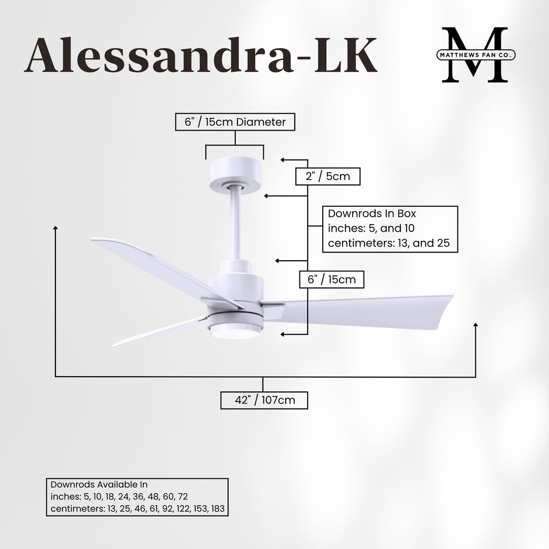 Matthews Fan Company Alessandra - 42" Outdoor, Wet-Rated Ceiling Fan