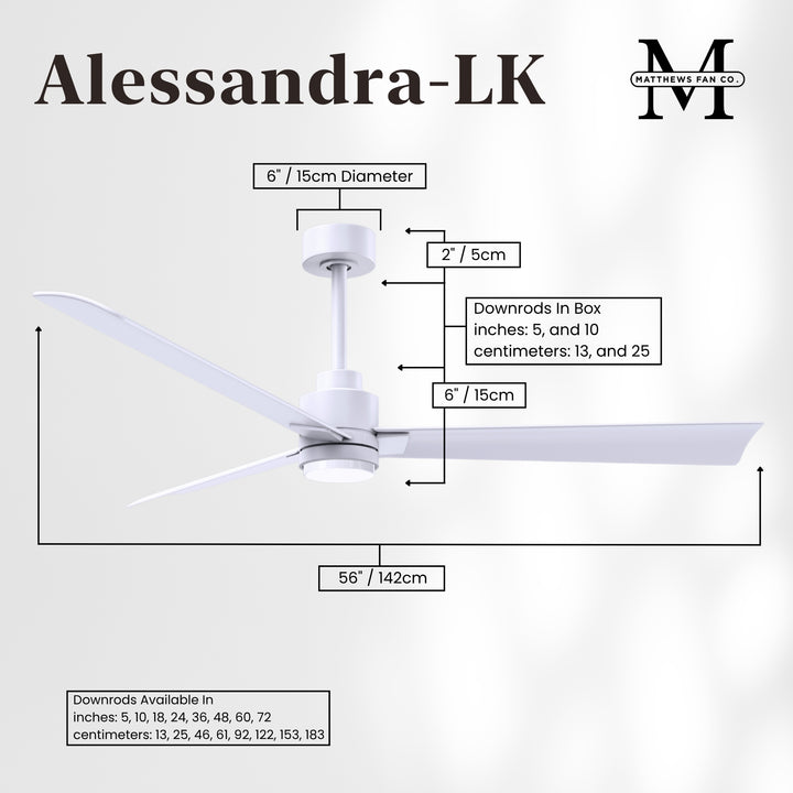 Matthews Fan Company Alessandra - 56" Outdoor, Wet-Rated Ceiling Fan