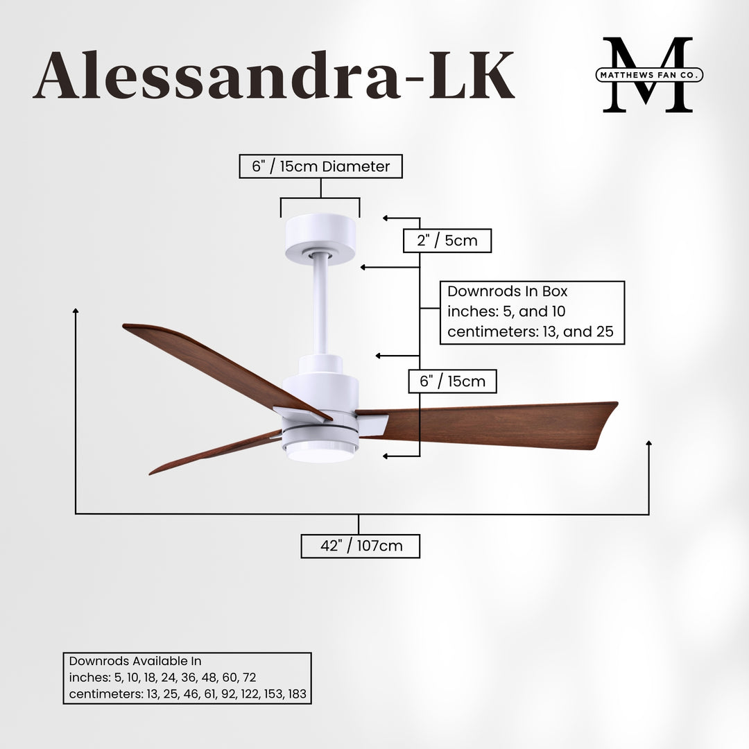 Matthews Fan Company Alessandra - 42" Outdoor, Wet-Rated Ceiling Fan
