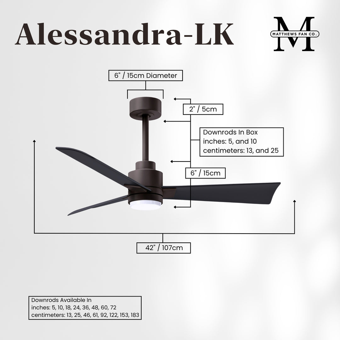 Matthews Fan Company Alessandra - 42" Outdoor, Wet-Rated Ceiling Fan
