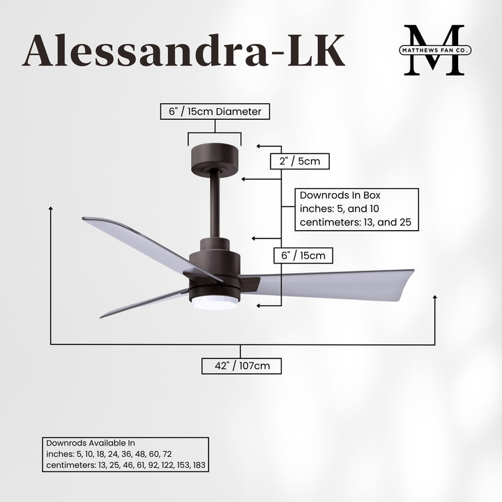 Matthews Fan Company Alessandra - 42" Outdoor, Wet-Rated Ceiling Fan