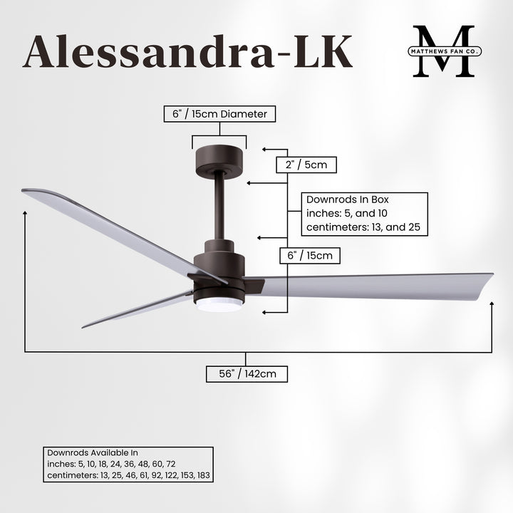 Matthews Fan Company Alessandra - 56" Outdoor, Wet-Rated Ceiling Fan