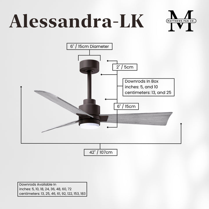 Matthews Fan Company Alessandra - 42" Outdoor, Wet-Rated Ceiling Fan