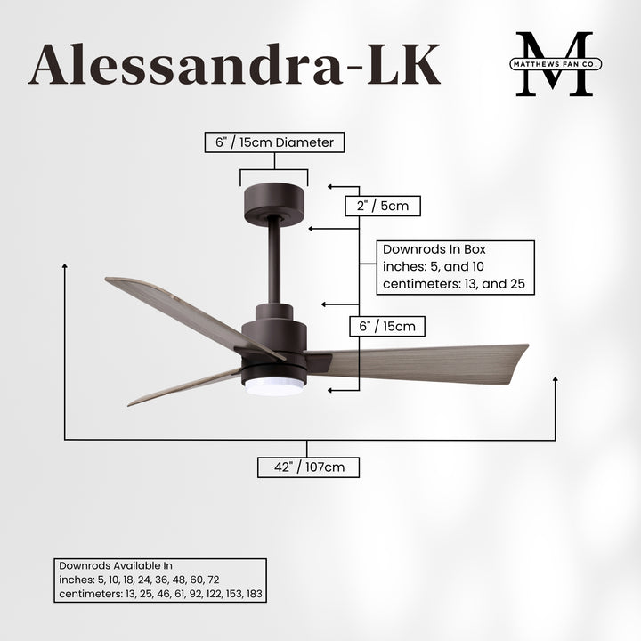 Matthews Fan Company Alessandra - 42" Outdoor, Wet-Rated Ceiling Fan