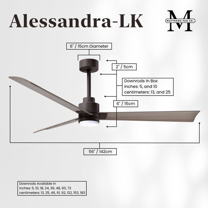 Matthews Fan Company Alessandra - 56" Outdoor, Wet-Rated Ceiling Fan