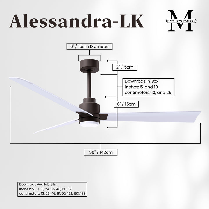 Matthews Fan Company Alessandra - 56" Outdoor, Wet-Rated Ceiling Fan