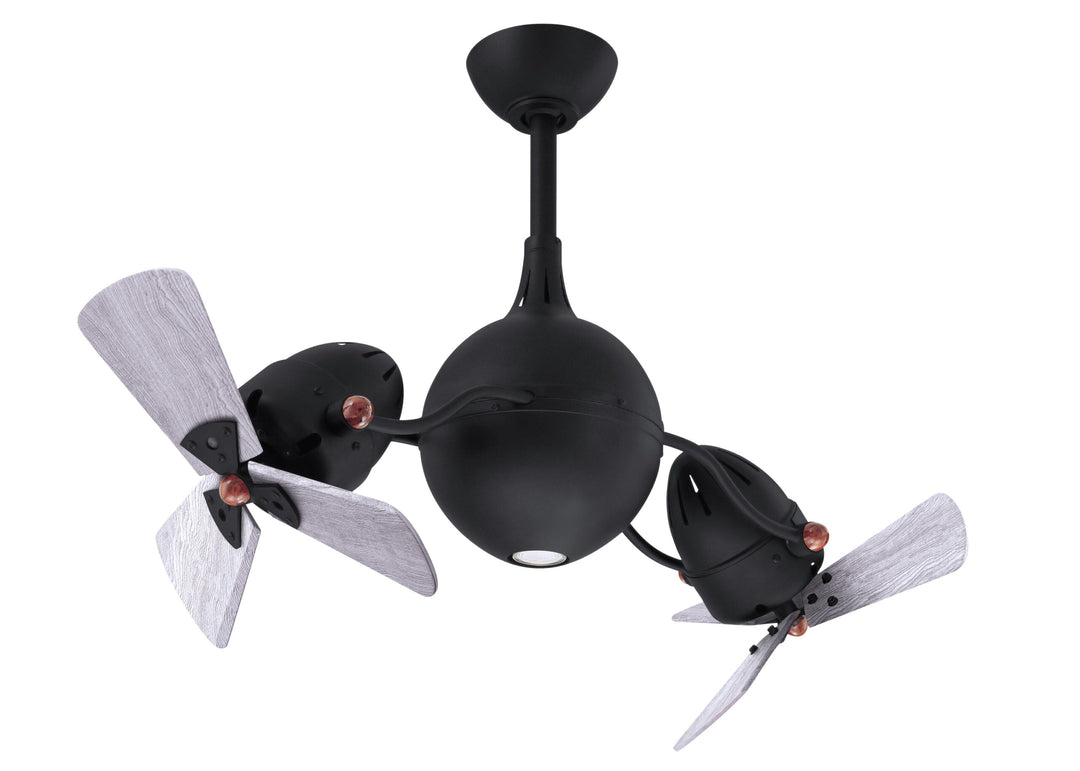 Matthews Fan Company Acqua Rotational Ceiling Fan Indoor Ceiling Fans Matthews Fan Company 39" Matte Black Barnwood Tone