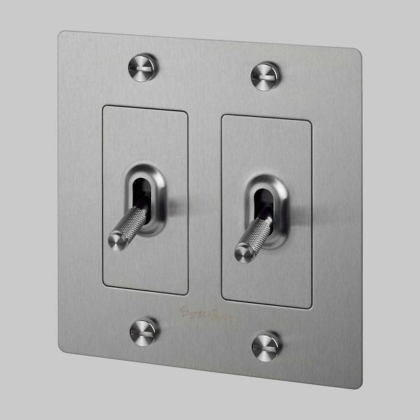 Buster + Punch 2G Toggle Switch Complete Kit / With Logo Light Switches Buster + Punch Steel Steel