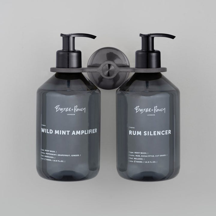 Buster + Punch Cast Double Soap Dispenser Holder Bath Hardware Buster + Punch Gun Metal