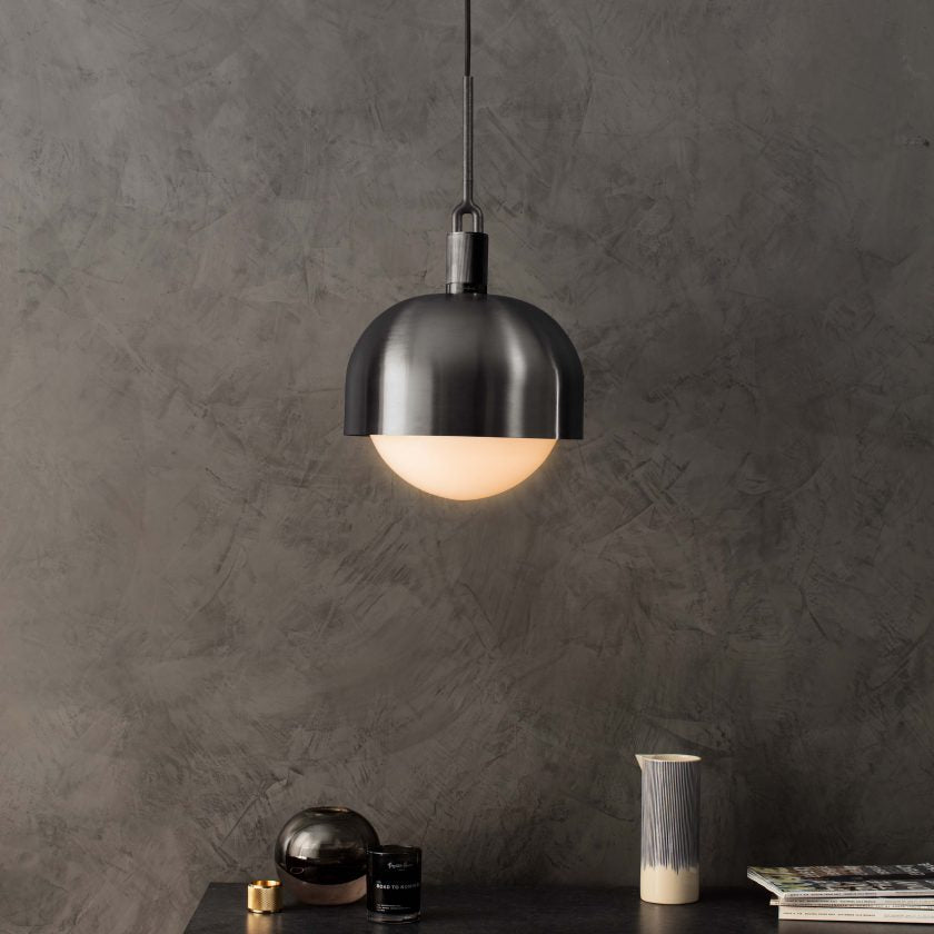 Buster + Punch Forked Pendant Shade / Globe Pendants Buster + Punch Gun Metal Opal Large