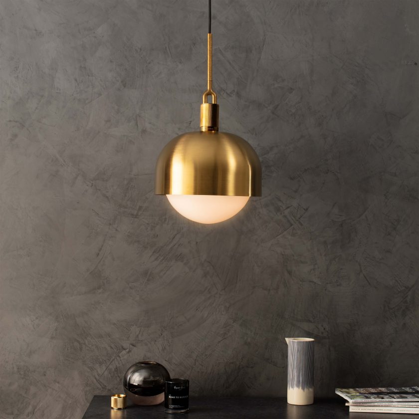 Buster + Punch Forked Pendant Shade / Globe Pendants Buster + Punch Brass Opal Large