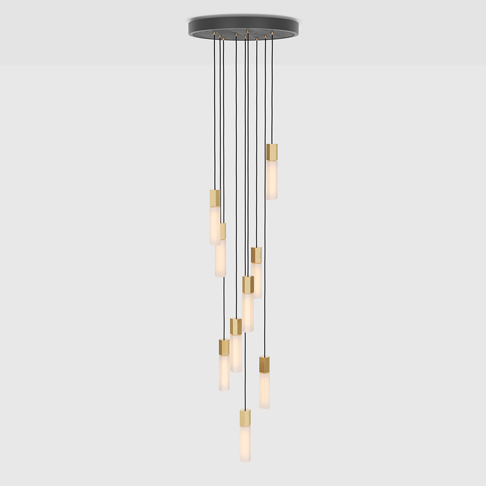 Tala Basalt Nine Pendant BSALT-I-SET-NON Pendants Tala Ash & Brass