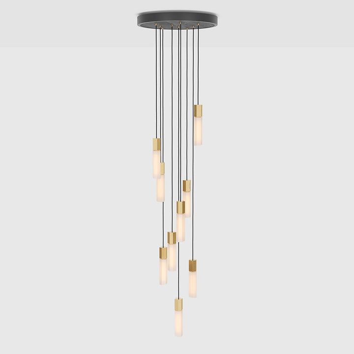 Tala Basalt Nine Pendant BSALT-I-SET-NON Pendants Tala Ash & Brass