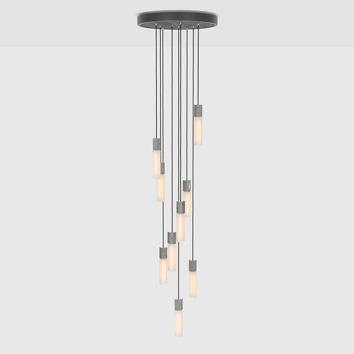 Tala Basalt Nine Pendant BSALT-I-SET-NON Pendants Tala Ash & Stainless Steel