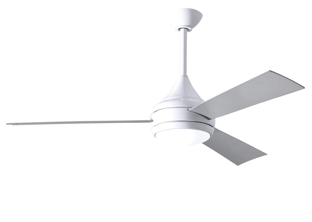 Matthews Fan Company Donaire Wet Location Ceiling Fan Outdoor Ceiling Fans Matthews Fan Company 52" Gloss White Silver Tone
