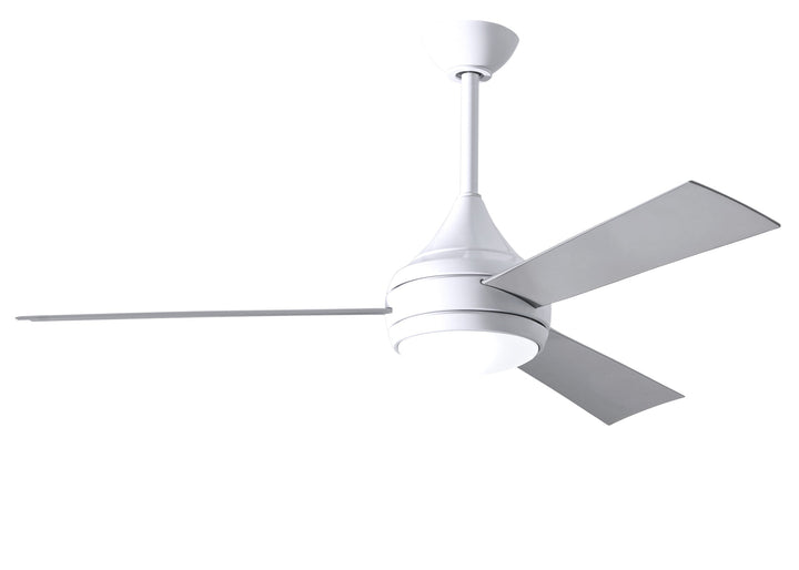 Matthews Fan Company Donaire Wet Location Ceiling Fan Outdoor Ceiling Fans Matthews Fan Company 52" Gloss White Silver Tone