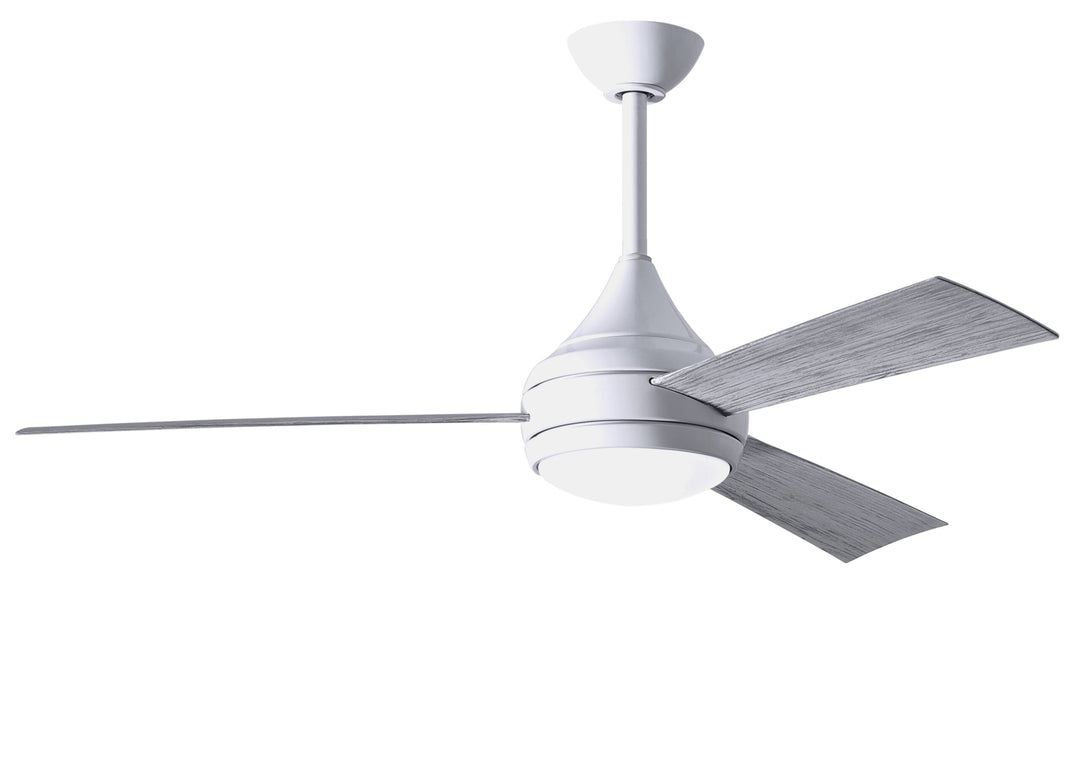 Matthews Fan Company Donaire Wet Location Ceiling Fan Outdoor Ceiling Fans Matthews Fan Company 52" Gloss White Barnwood Tone