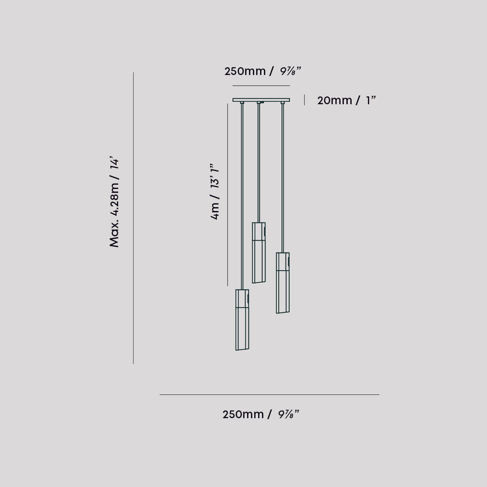 Tala Basalt Triple Pendant BSALT-I-SET-TRI Pendants Tala
