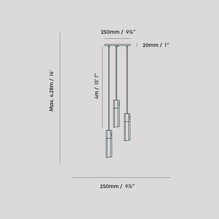 Tala Basalt Triple Pendant BSALT-I-SET-TRI Pendants Tala