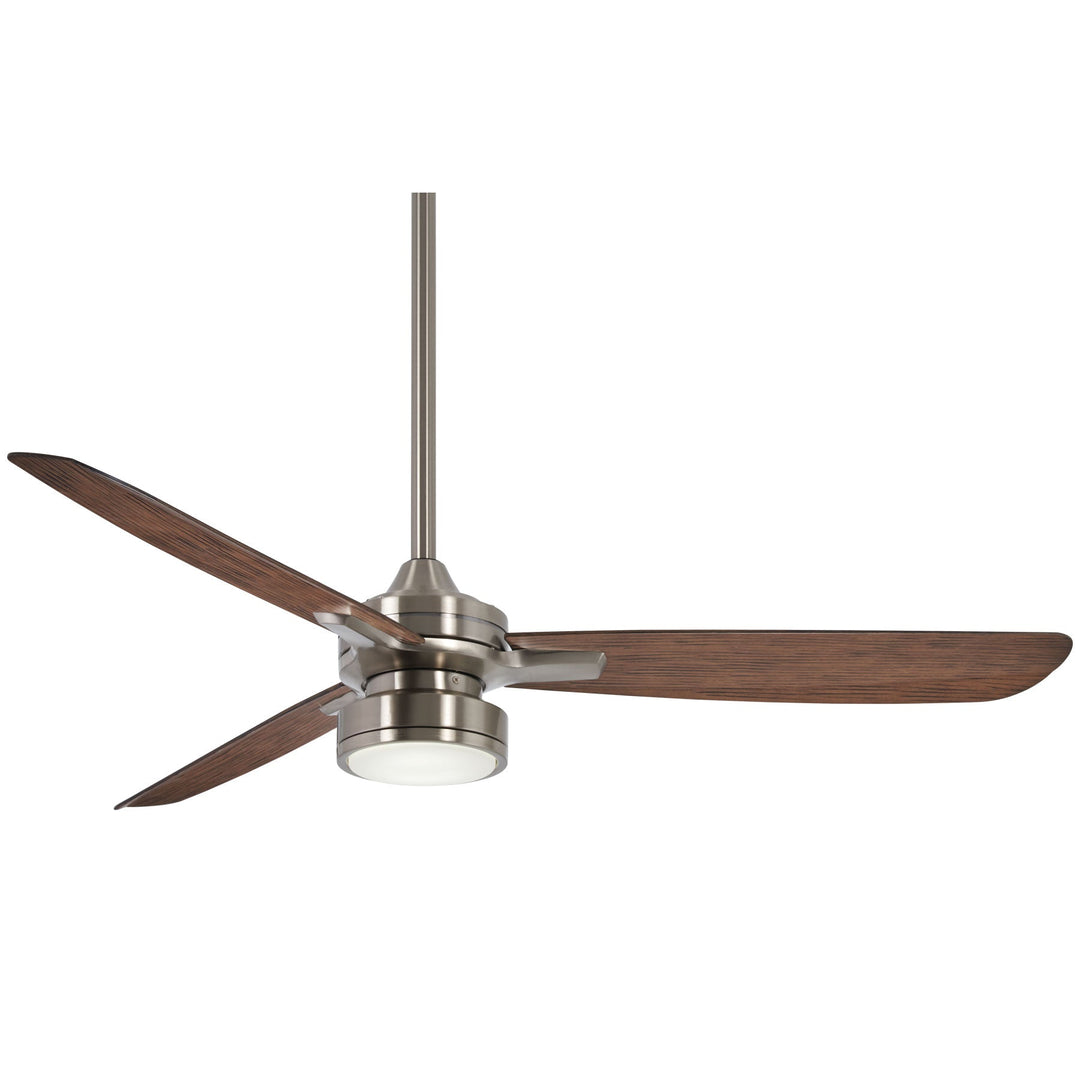 Minka Aire Rudolph 52" Ceiling Fan with Wall Control F727 Indoor Ceiling Fans Minka-Aire Brushed Nickel Finish with Medium Maple Blades