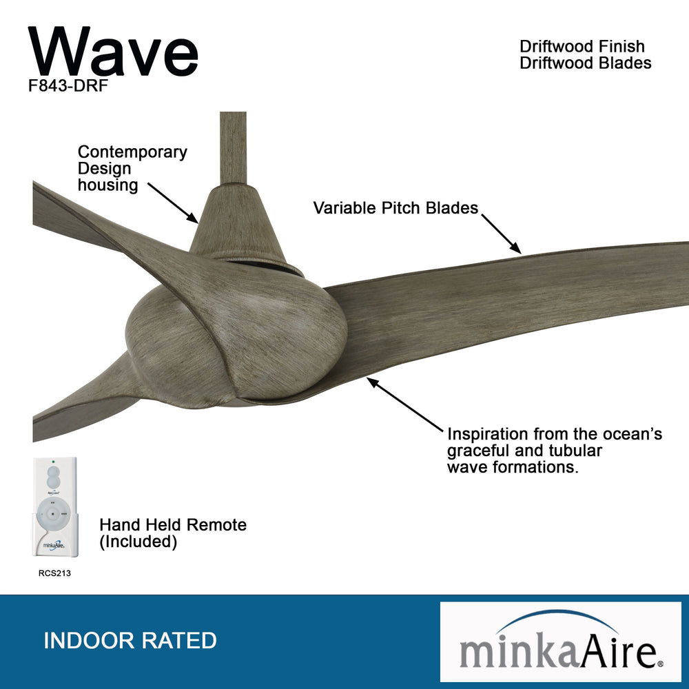 Minka Aire WAVE 52" Three Blade Modern Ceiling Fan F843 | OS