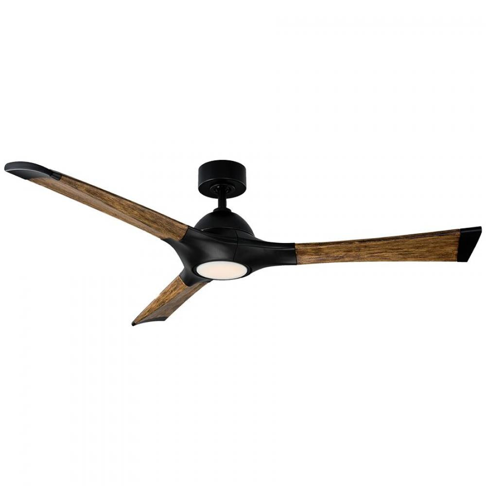 Modern Forms Fans Woody 60 Inch FR-W1814-60L Outdoor Ceiling Fans Modern Forms Fans Matte Black/Distressed Koa